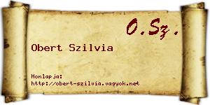 Obert Szilvia névjegykártya